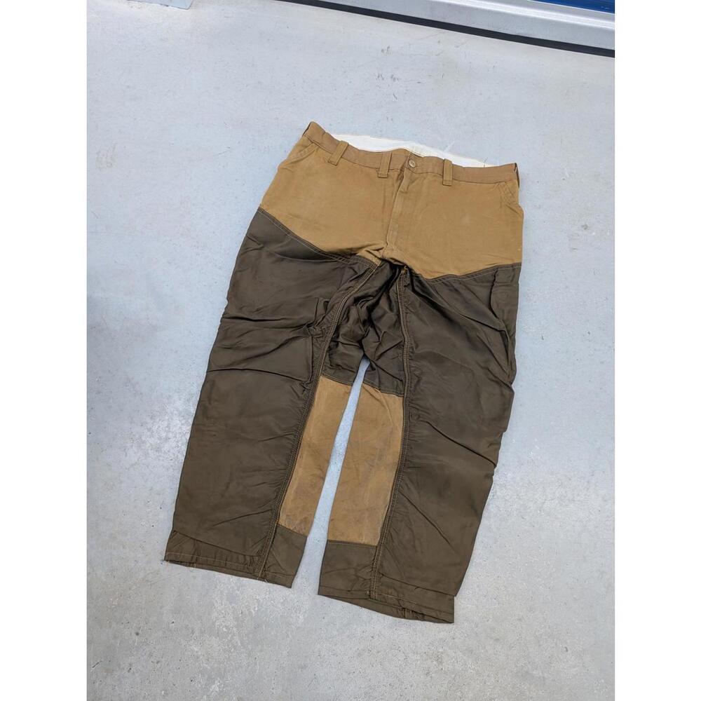Vintage 70s Saftbak Straight Two-Toned Brown Canvas Pants